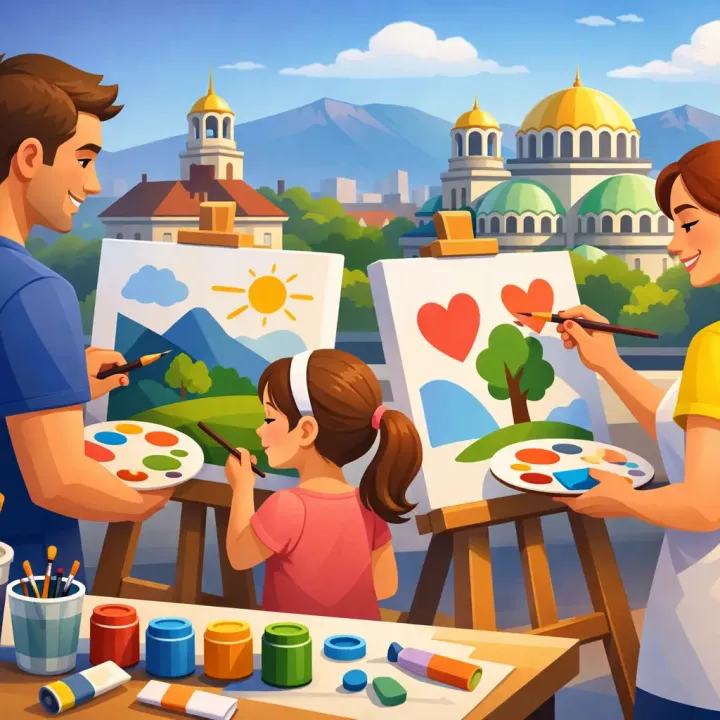 Семейно рисуване върху платно в София